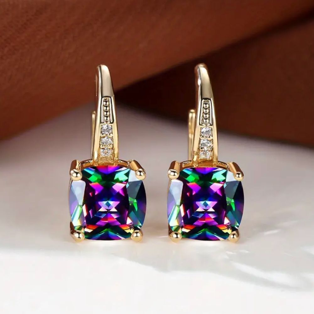 Celestial Stone Hoop Earrings