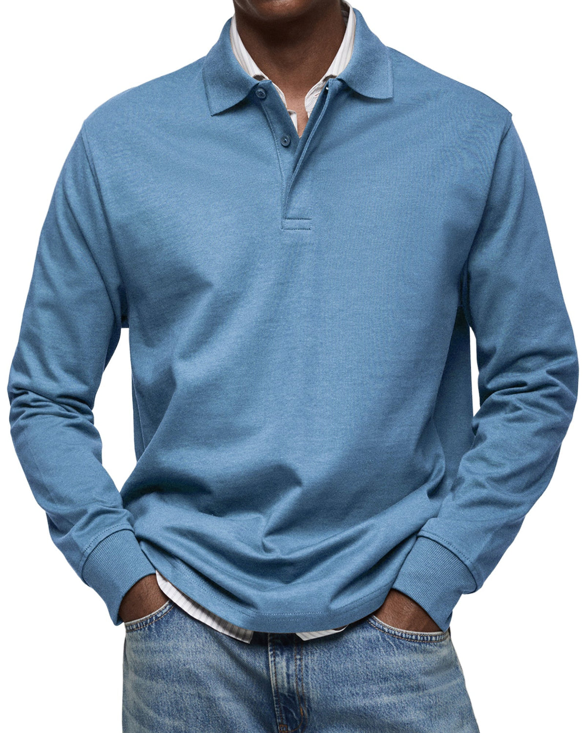ALJUR - CASUAL LONGSLEEVE POLO
