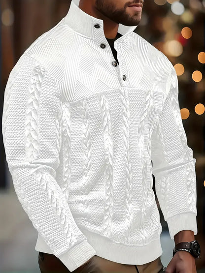 MASON – TEXTURED BUTTON-UP KNIT SWEATER