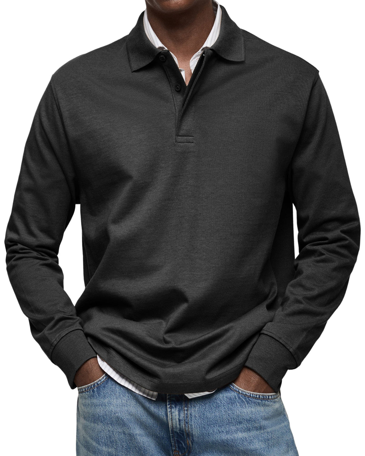 ALJUR - CASUAL LONGSLEEVE POLO