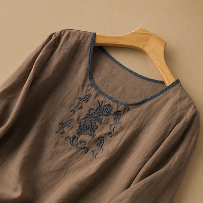 Rosalie Linen Floral Blouse
