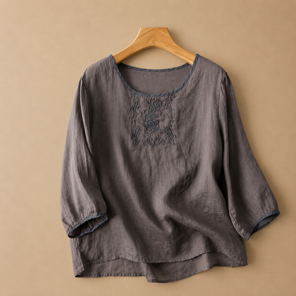 Rosalie Linen Floral Blouse