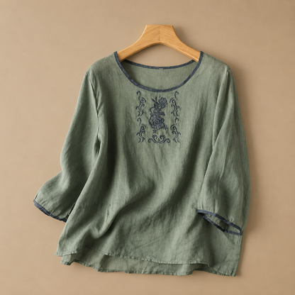 Rosalie Linen Floral Blouse