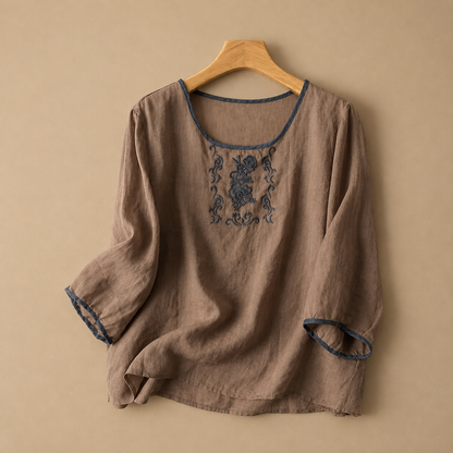 Rosalie Linen Floral Blouse