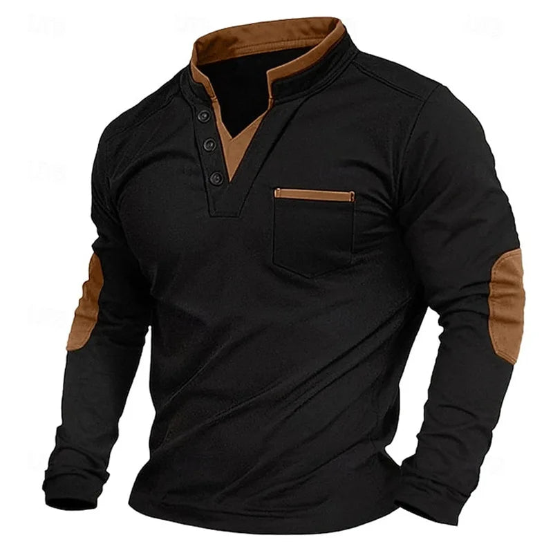 DYLAN – CONTRAST DETAIL LONG-SLEEVE SHIRT