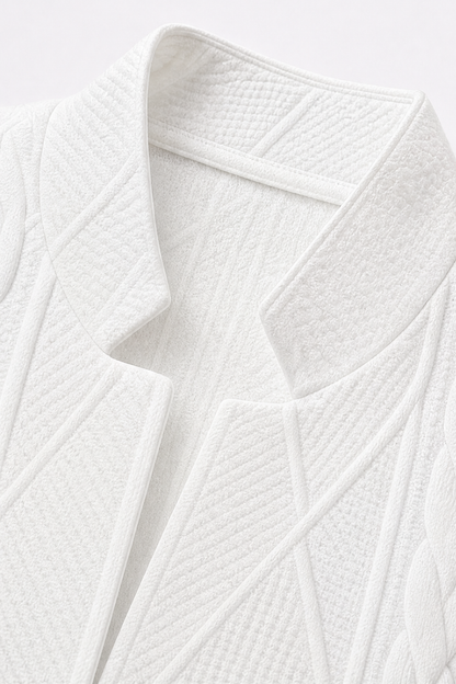 Wearbella – Textured Knit Stand-Collar Open-Front Blazer